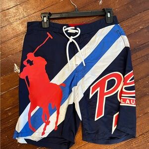 Polo Ralph Lauren Navy Swim Shorts with Red Logo